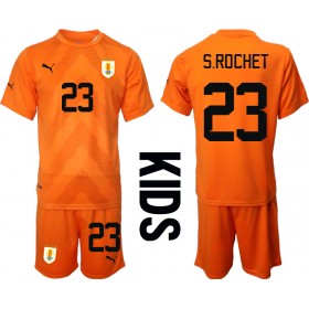 Baby Fußballbekleidung Uruguay Sergio Rochet #23 Torwart Auswärtstrikot WM 2022 Kurzarm (+ kurze hosen)